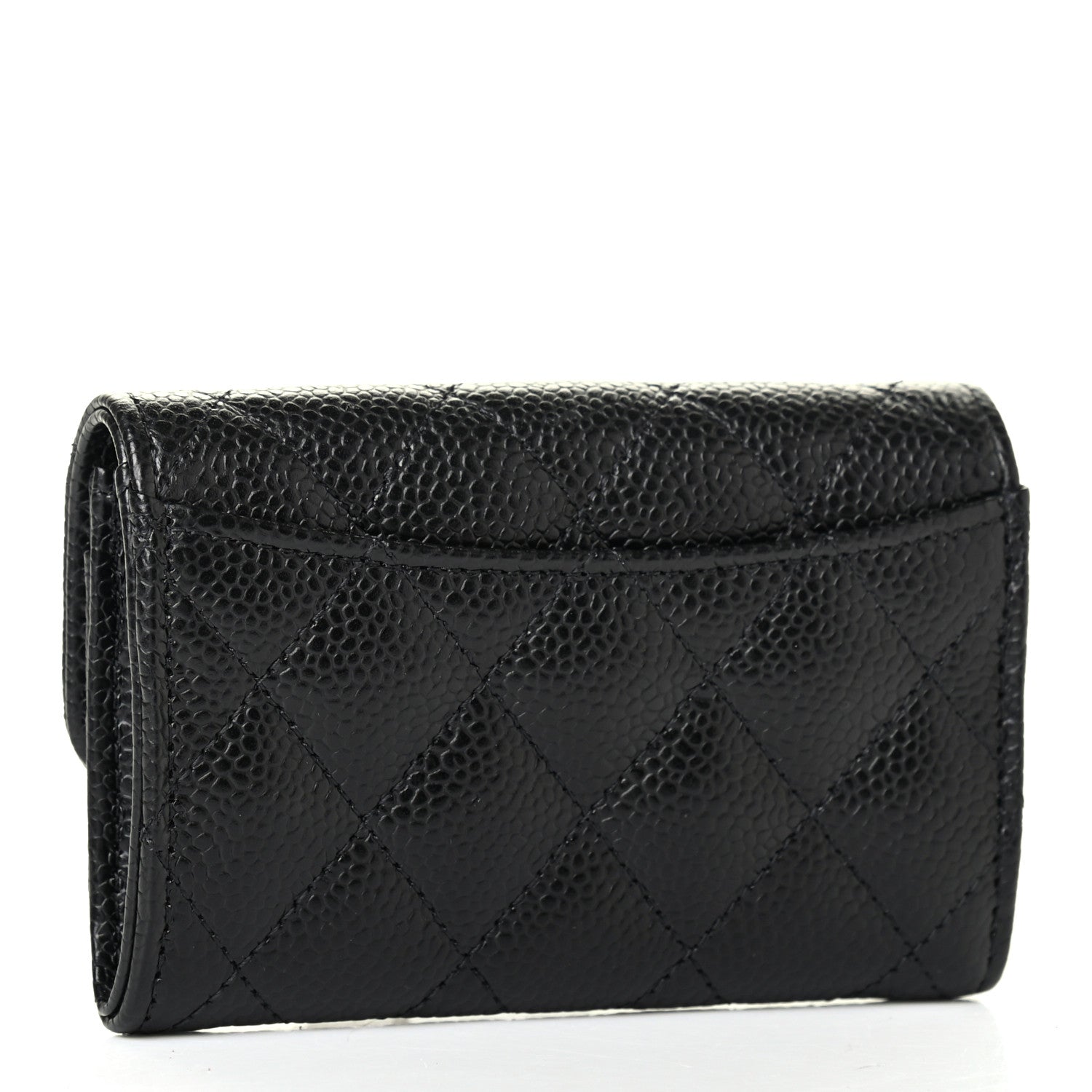 Chanel Caviar Quilted Flap Card Holder Wallet Black 2 of 4