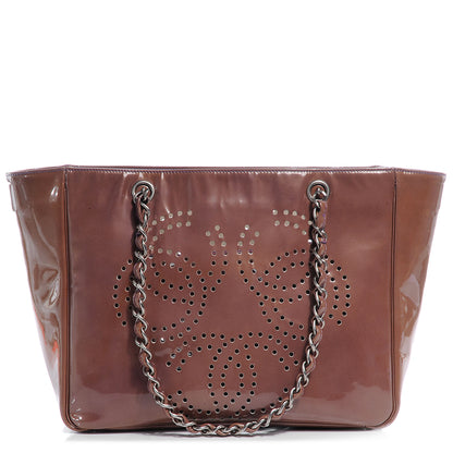 Chanel Patent Perforated CC Shopping Tote Pink 1 of 8