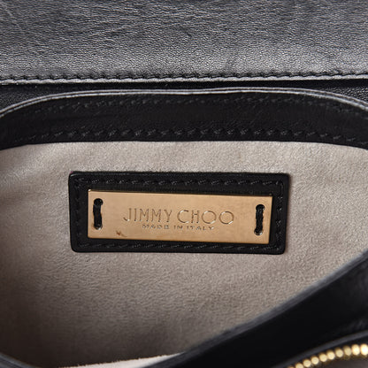 Jimmy Choo Lambskin Elaphe Zadie Flap Bag Black 7 of 9