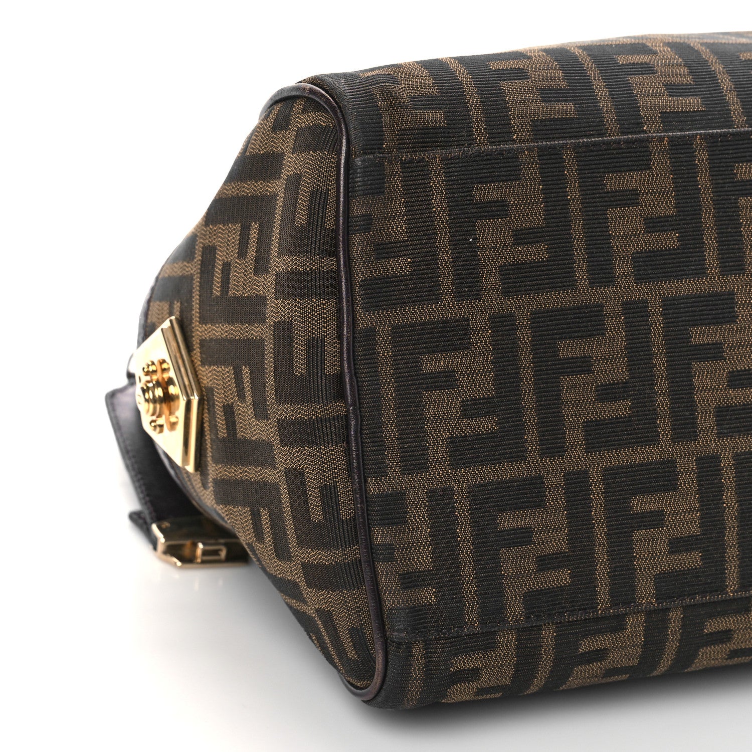 Fendi Zucca Cuoio Lucido Medium Chef Boston Tobacco Moro 7 of 8