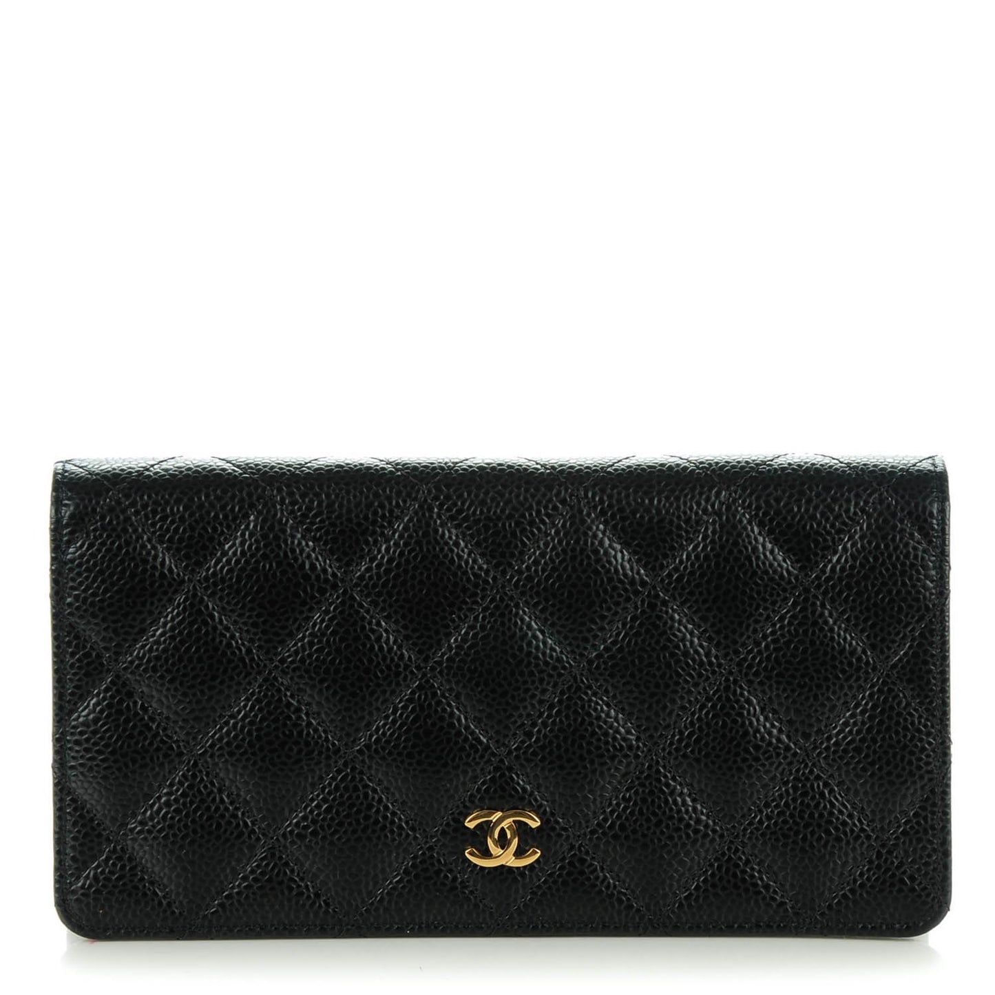 Caviar Quilted Yen Wallet Black