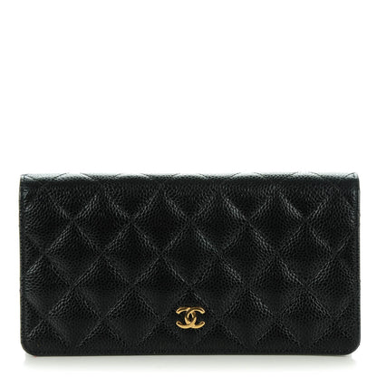 Chanel Caviar Quilted Yen Wallet Black 1 of 8