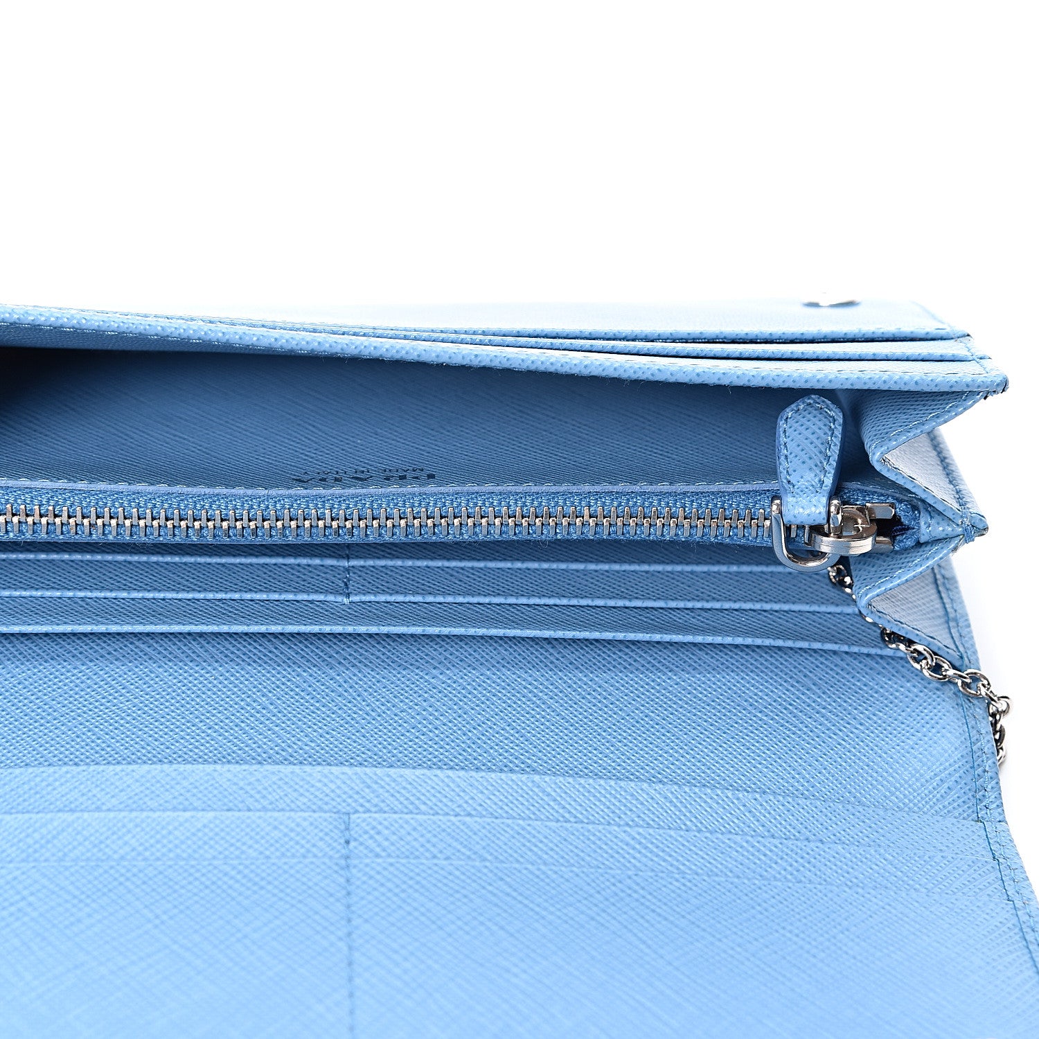 Prada Saffiano Triangle Continental Flap Wallet Mare 4 of 8