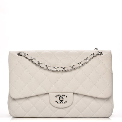 Chanel Iridescent Caviar Quilted Jumbo Double Flap White 1 of 10