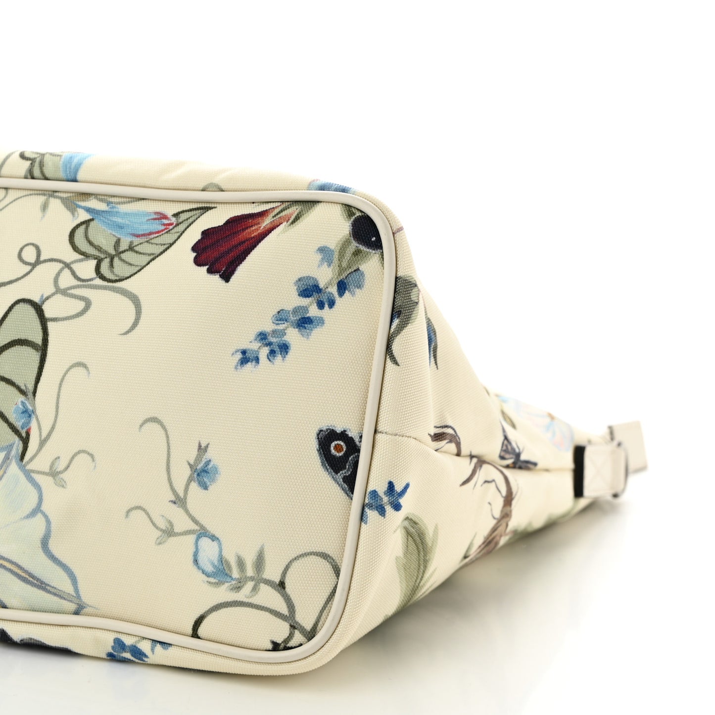 Canvas Flora Knight Medium Zippered Tote White