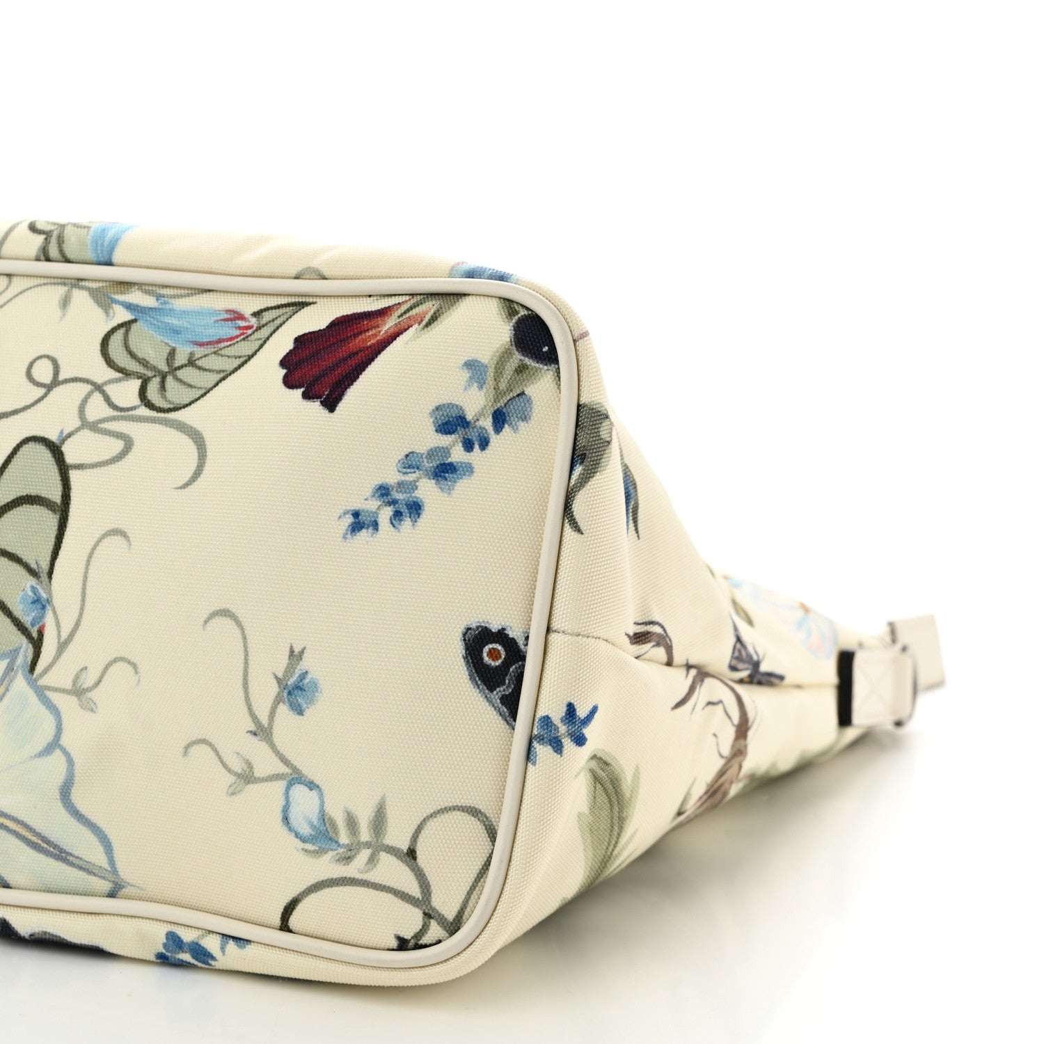 Gucci Canvas Flora Knight Medium Zippered Tote White 10 of 11