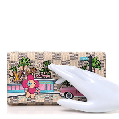 Louis Vuitton Damier Azur 2021 Christmas Animation Hollywood Sarah Wallet Fuchsia 2 of 6