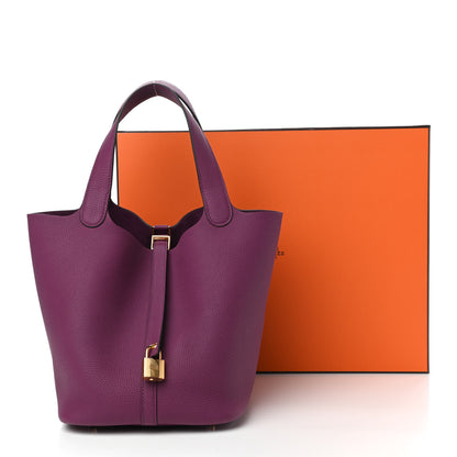 Hermes Taurillon Clemence Picotin Lock 22 MM Anemone 10 of 10