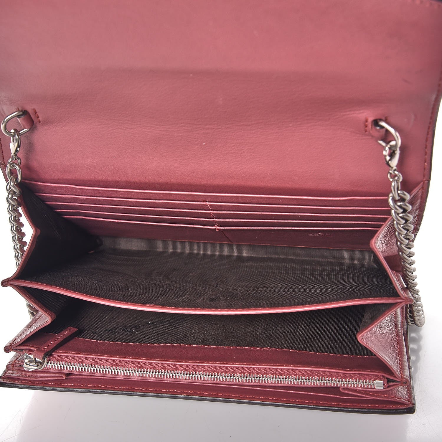 Gucci GG Supreme Monogram Blooms Mini Dionysus Chain Wallet Beige Multicolor Dry Rose 5 of 8
