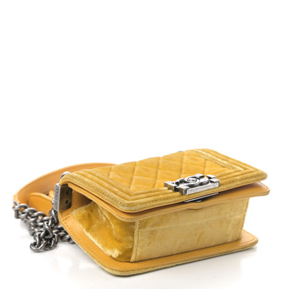 Chanel Velvet Quilted Mini Boy Flap Yellow 3 of 4