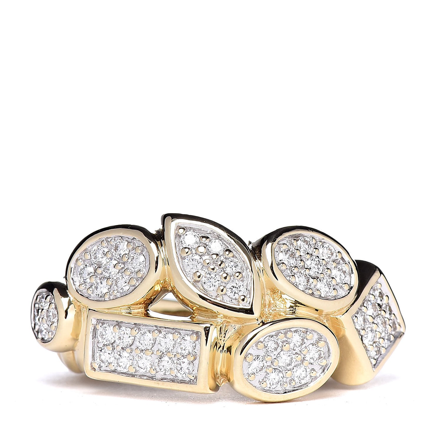 18K Yellow Gold Diamond Confetti Band Ring 52 6