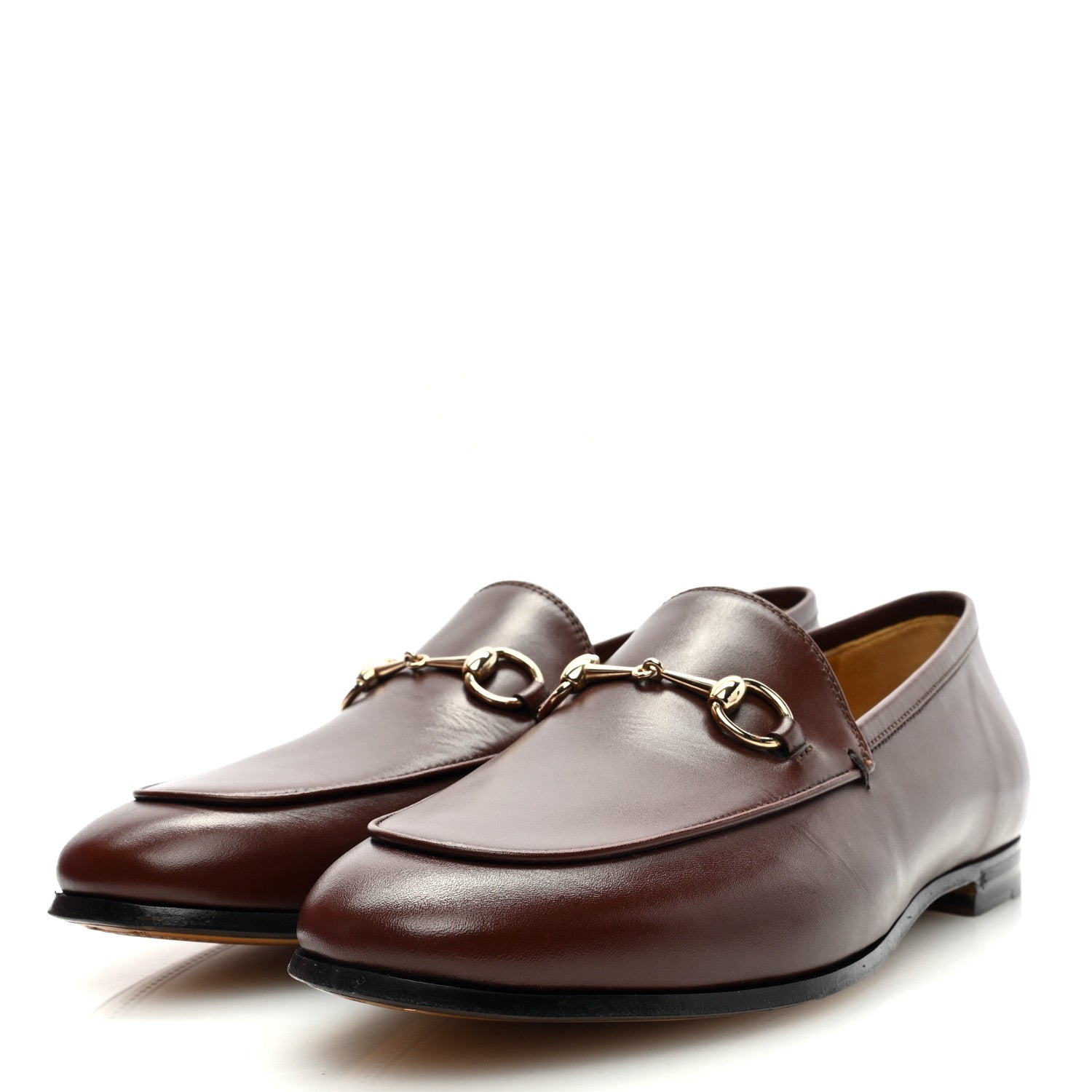 Gucci Calfskin Womens Jordaan Loafers 38.5 Fondente Brown 2 of 9