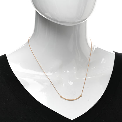 Tiffany 18K Rose Gold Small T Smile Pendant Necklace 2 of 5