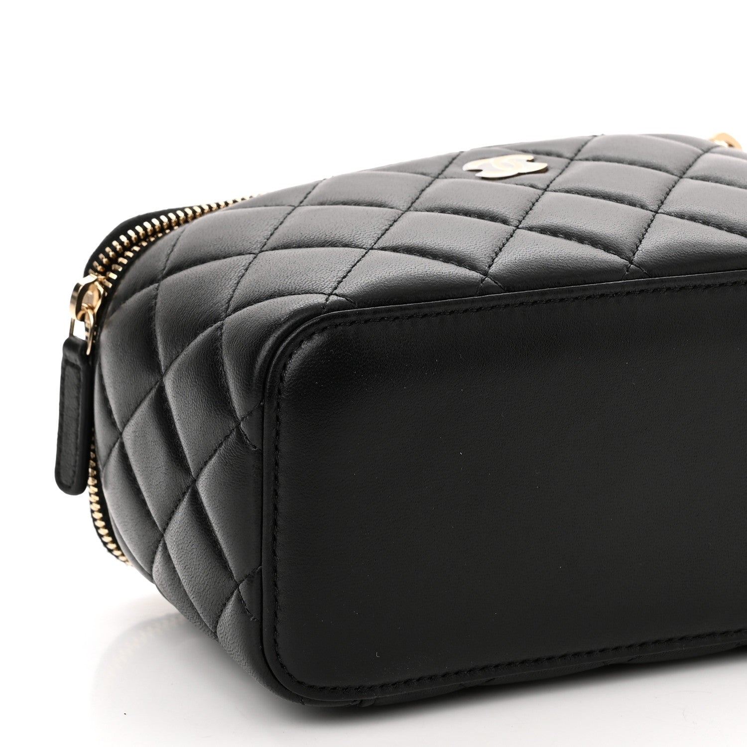 Chanel Lambskin Quilted Small Vanity Case With Chain Black 9 of 10