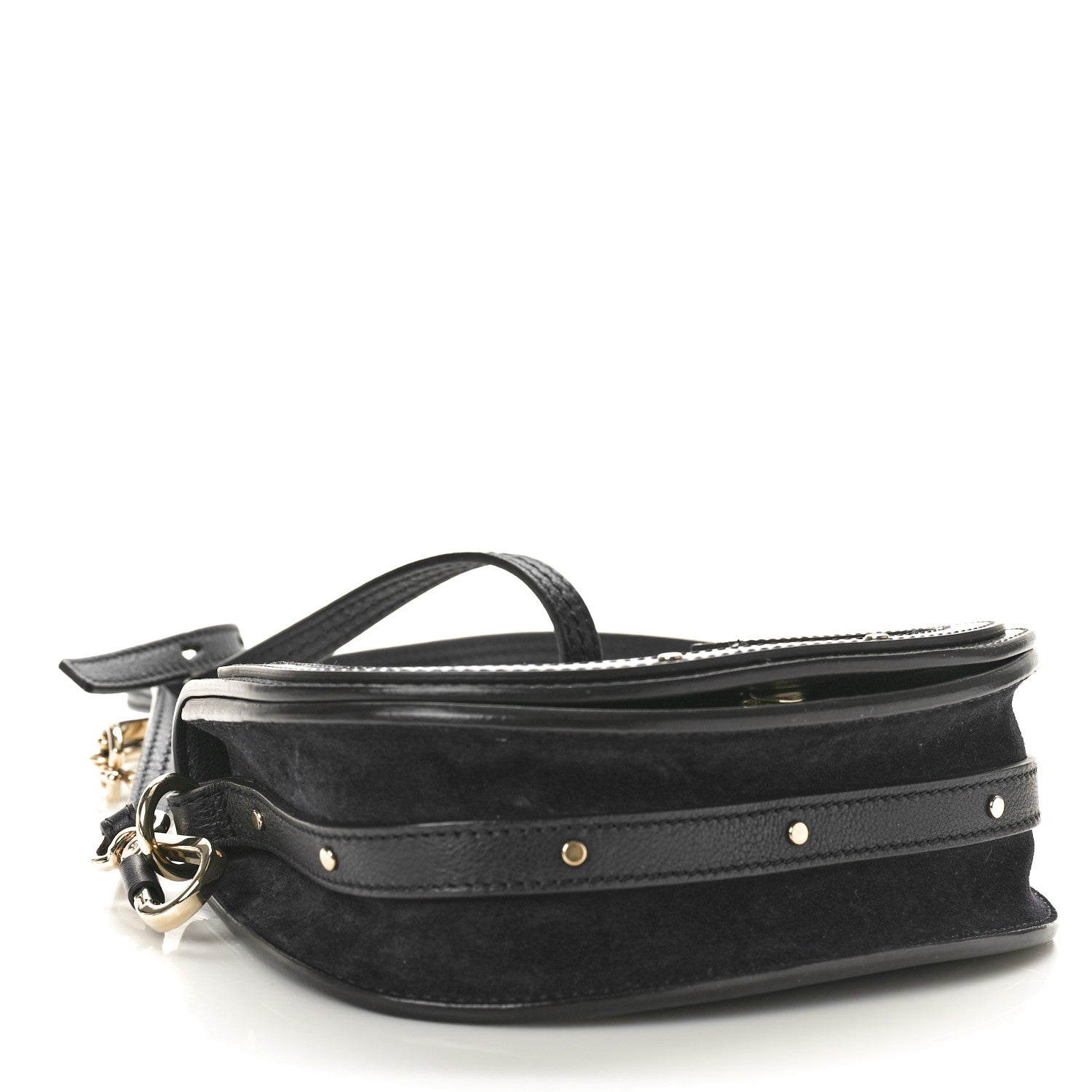 Chloe Patent Suede Small Nile Bracelet Bag Black 4 of 10