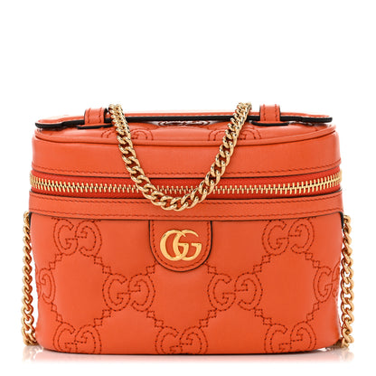 Gucci Calfskin GG Matelasse Mini Top Handle Bag Deep Orange 1 of 10