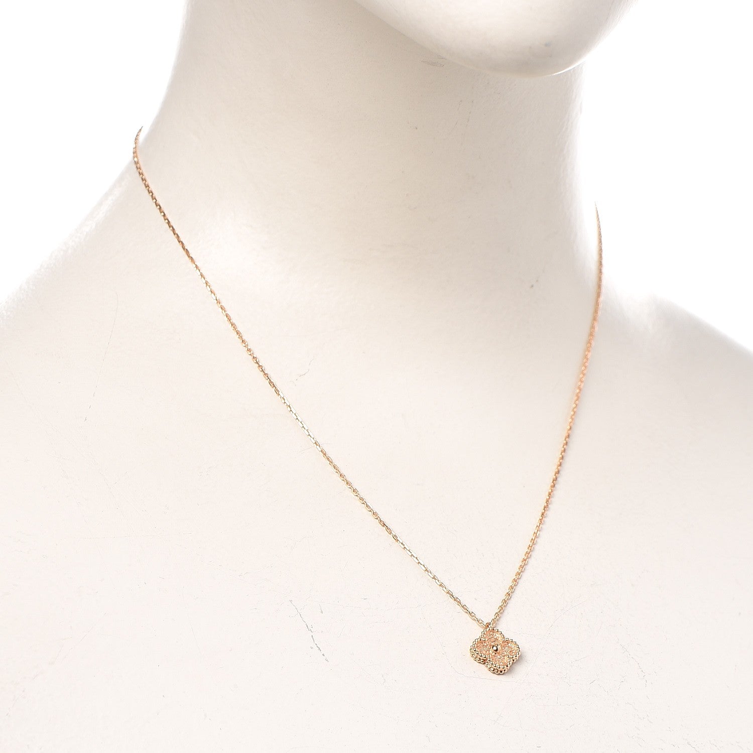 Van Cleef & Arpels 18K Rose Gold Sweet Alhambra Pendant Necklace 2 of 6