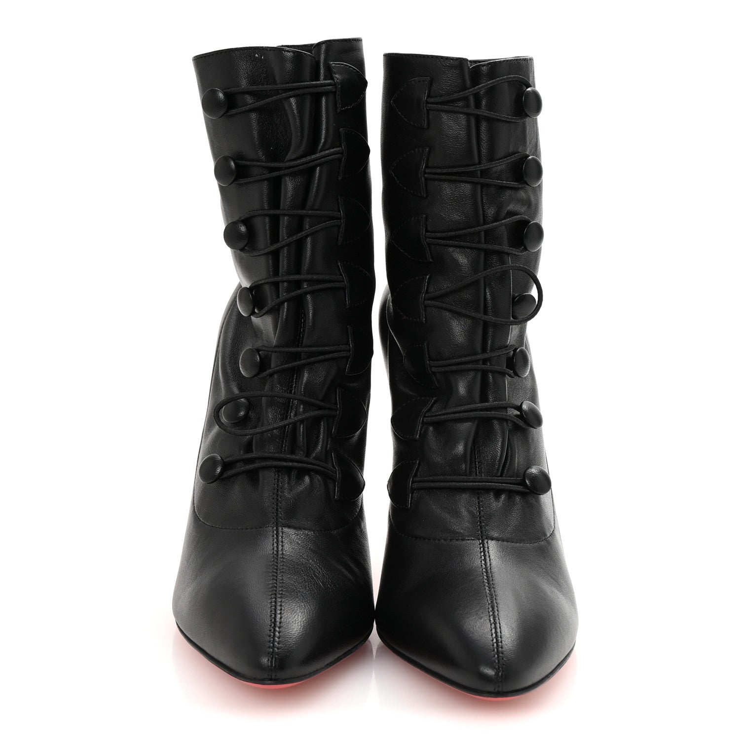 Christian Louboutin Calfskin French Tutu Button Ankle Boot  38 Black 3 of 9