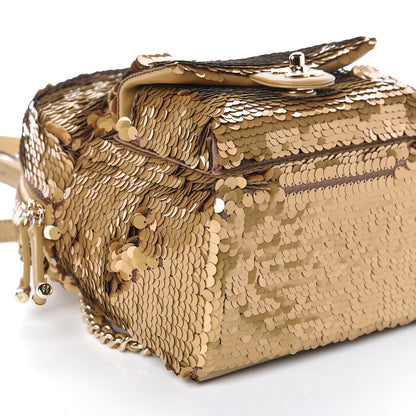Chanel Sequin Lambskin CC Backpack Gold 9 of 10