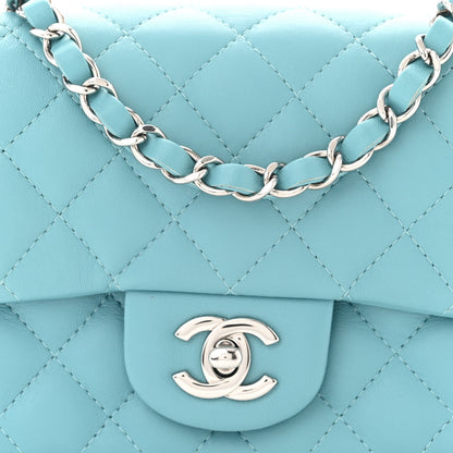 Chanel Lambskin Quilted Mini Square Flap Light Blue 8 of 11