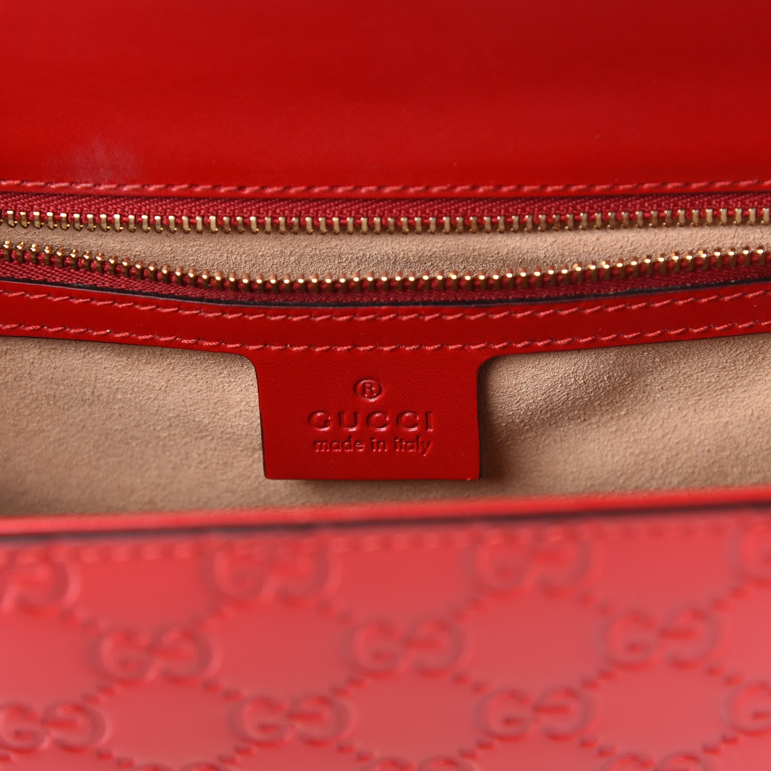 Gucci Guccissima Medium Padlock Shoulder Bag Hibiscus Red 8 of 10