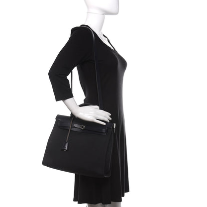 Hermes Military Toile Vache Hunter Herbag Zip PM 31 Bleu Marine 2 of 14