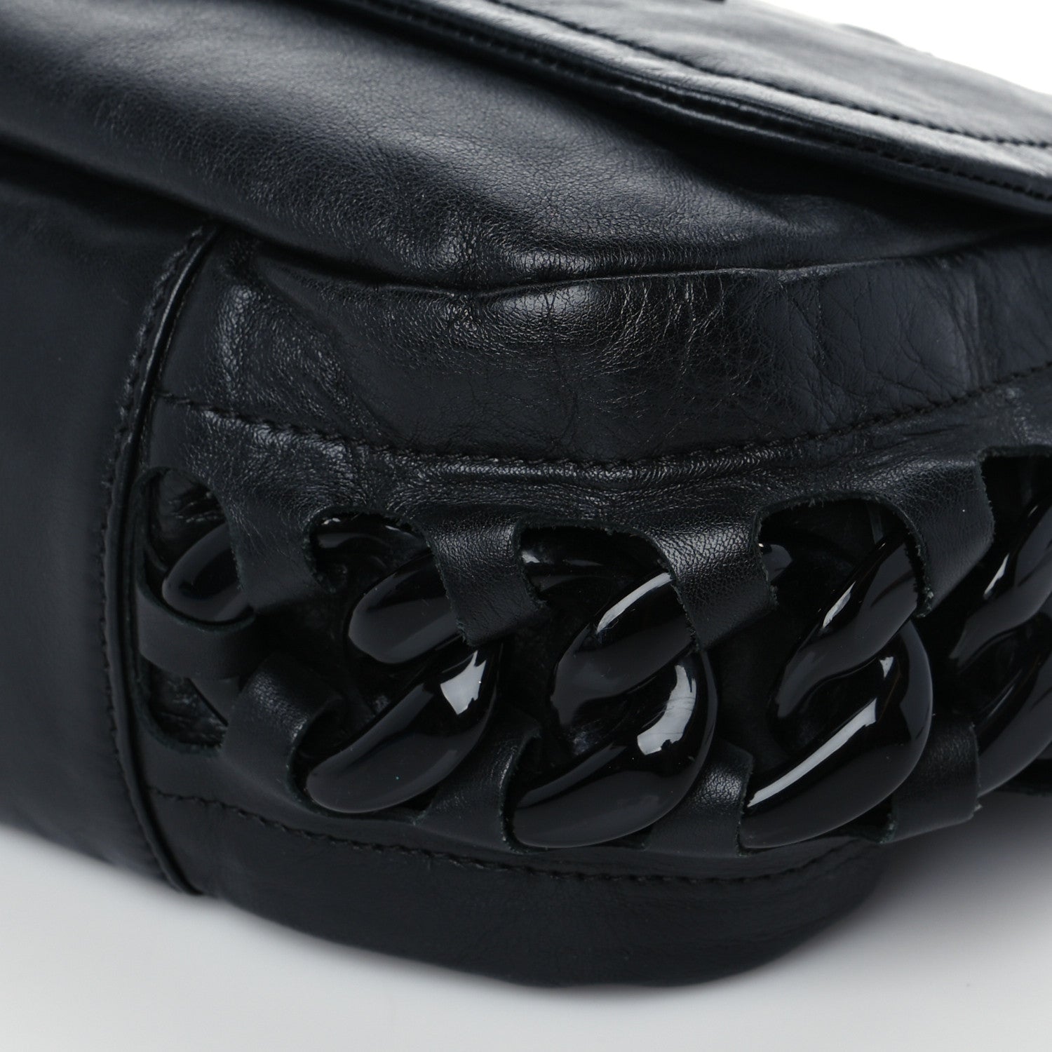 Chanel Calfskin Modern Chain Rhodoid Flap Black 8 of 8