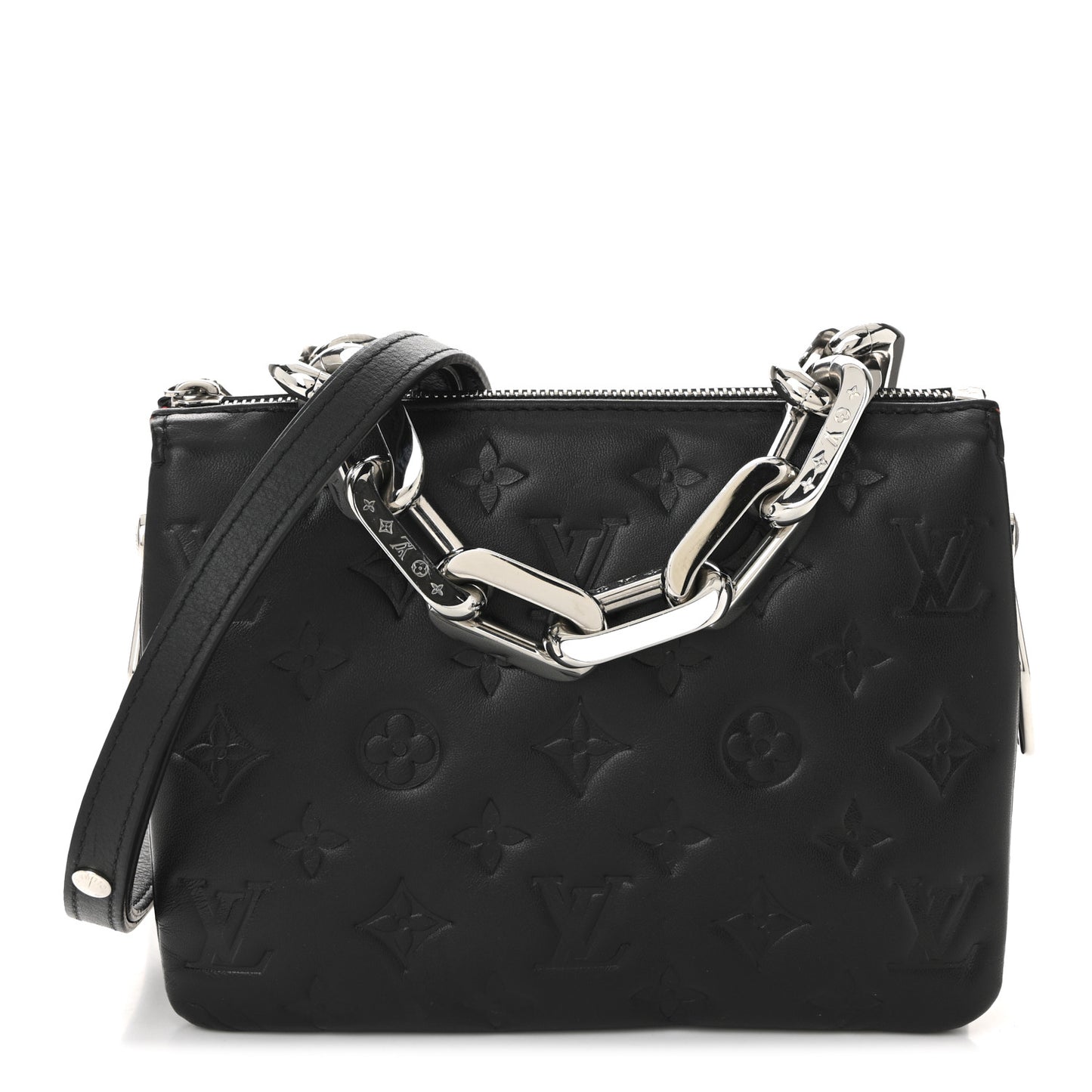 Lambskin Embossed Monogram Coussin BB Black