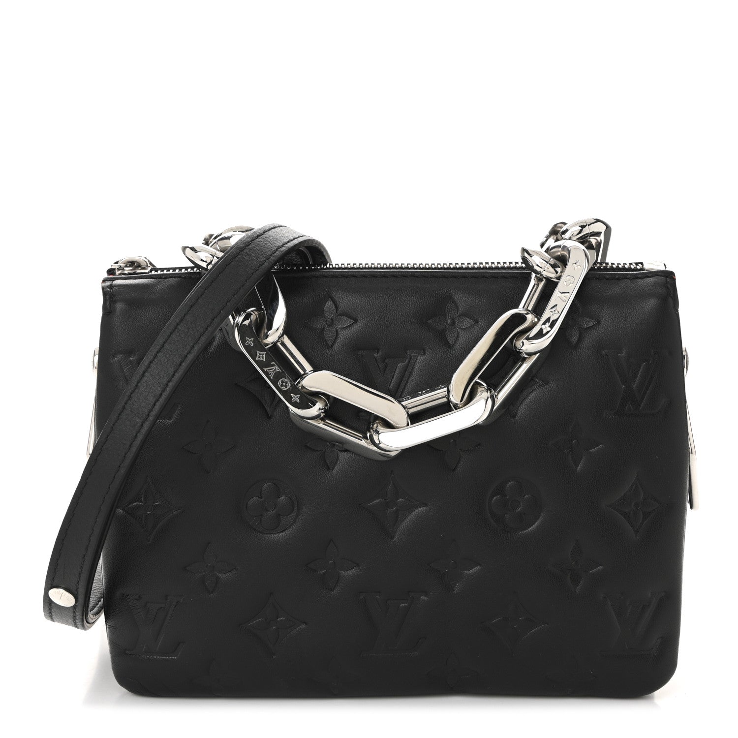 Louis Vuitton Lambskin Embossed Monogram Coussin BB Black 1 of 17