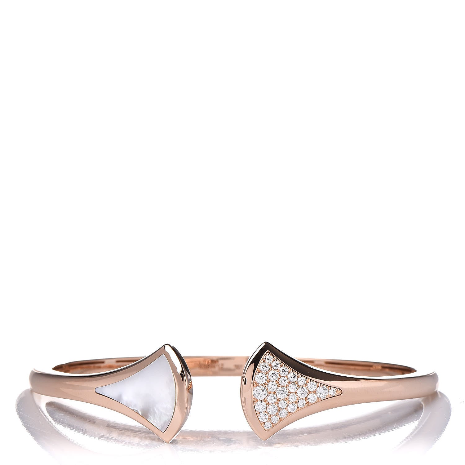 Bulgari 18K Rose Gold Diamond Mother of Pearl Divas Dream Bracelet 1 of 5