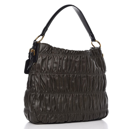 Prada Nappa Gaufre Hobo Militare Black 3 of 8