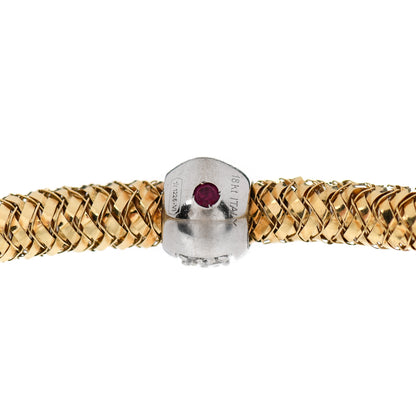 Roberto Coin 18K Yellow White Gold Diamond Narrow Primavera Bracelet 3 of 3