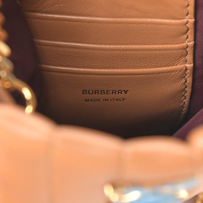 Burberry Lambskin Quilted Micro Lola Bucket Bag Maple Brown 6 of 9