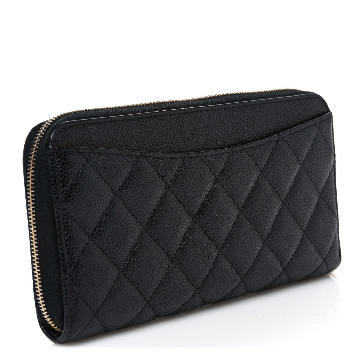 Chanel Caviar Quilted Large Gusset Zip Around Wallet Black 3 of 8