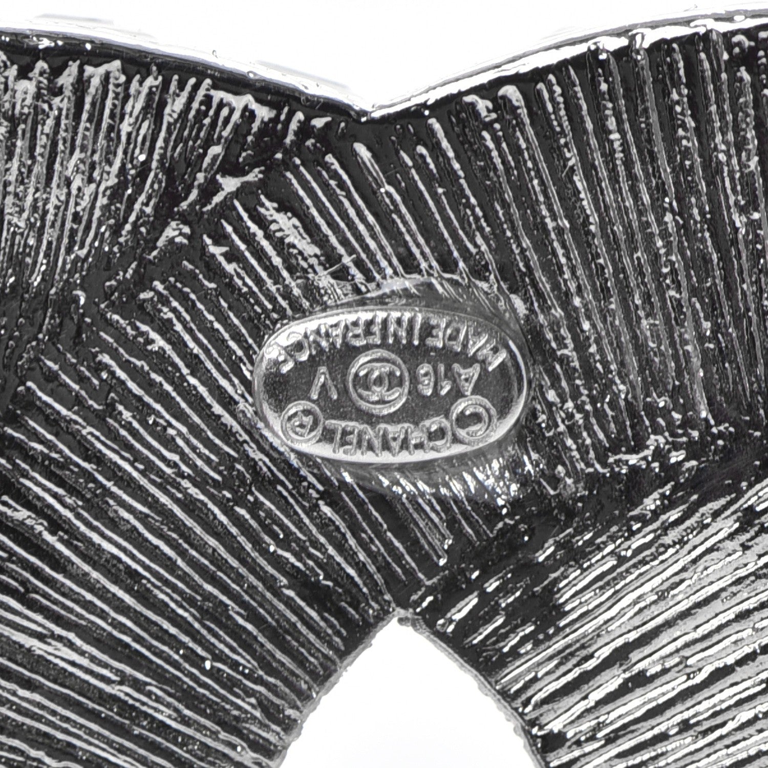 Chanel Baguette Crystal CC Brooch Silver 4 of 5