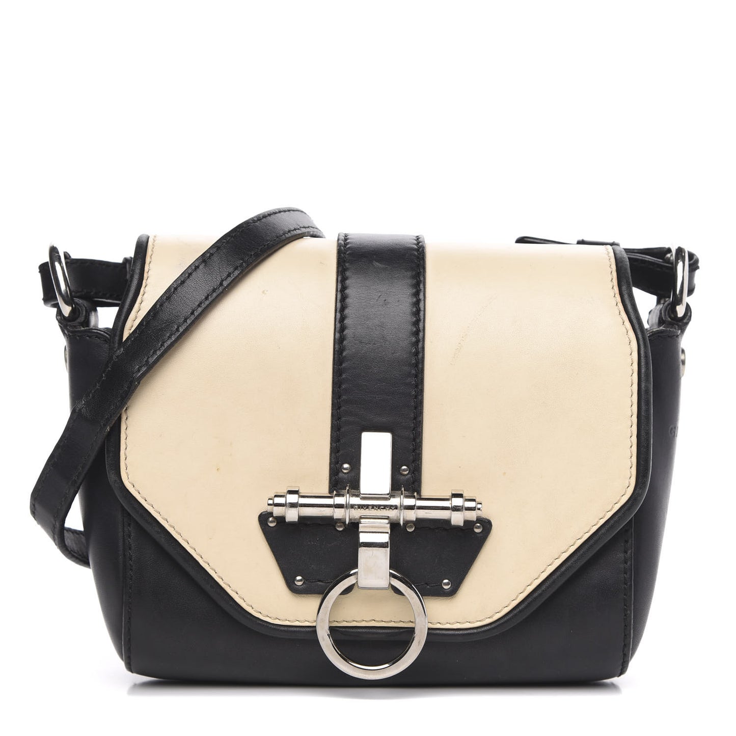 Lambskin Obsedia Shoulder Bag Beige Black