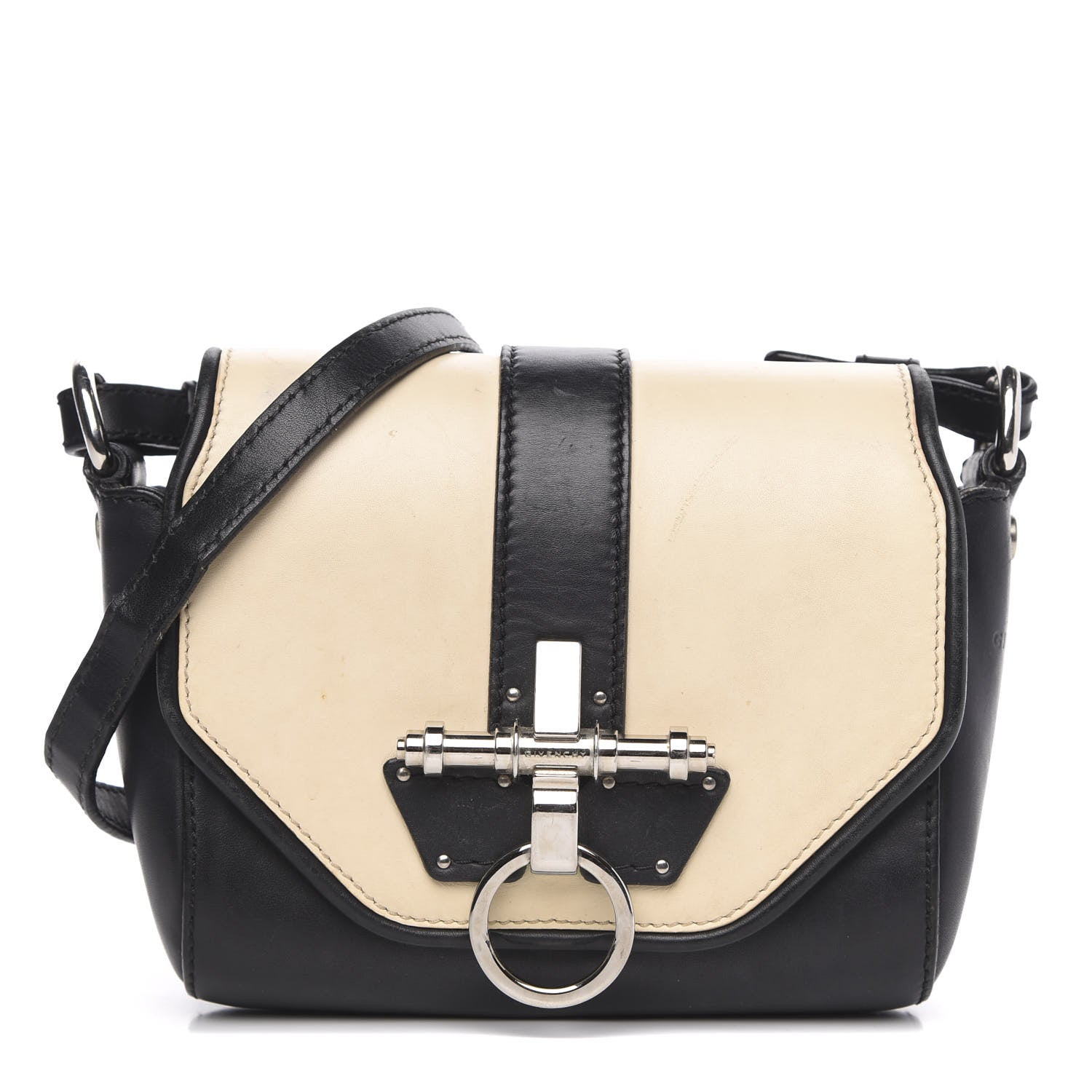 Givenchy Lambskin Obsedia Shoulder Bag Beige Black 1 of 17