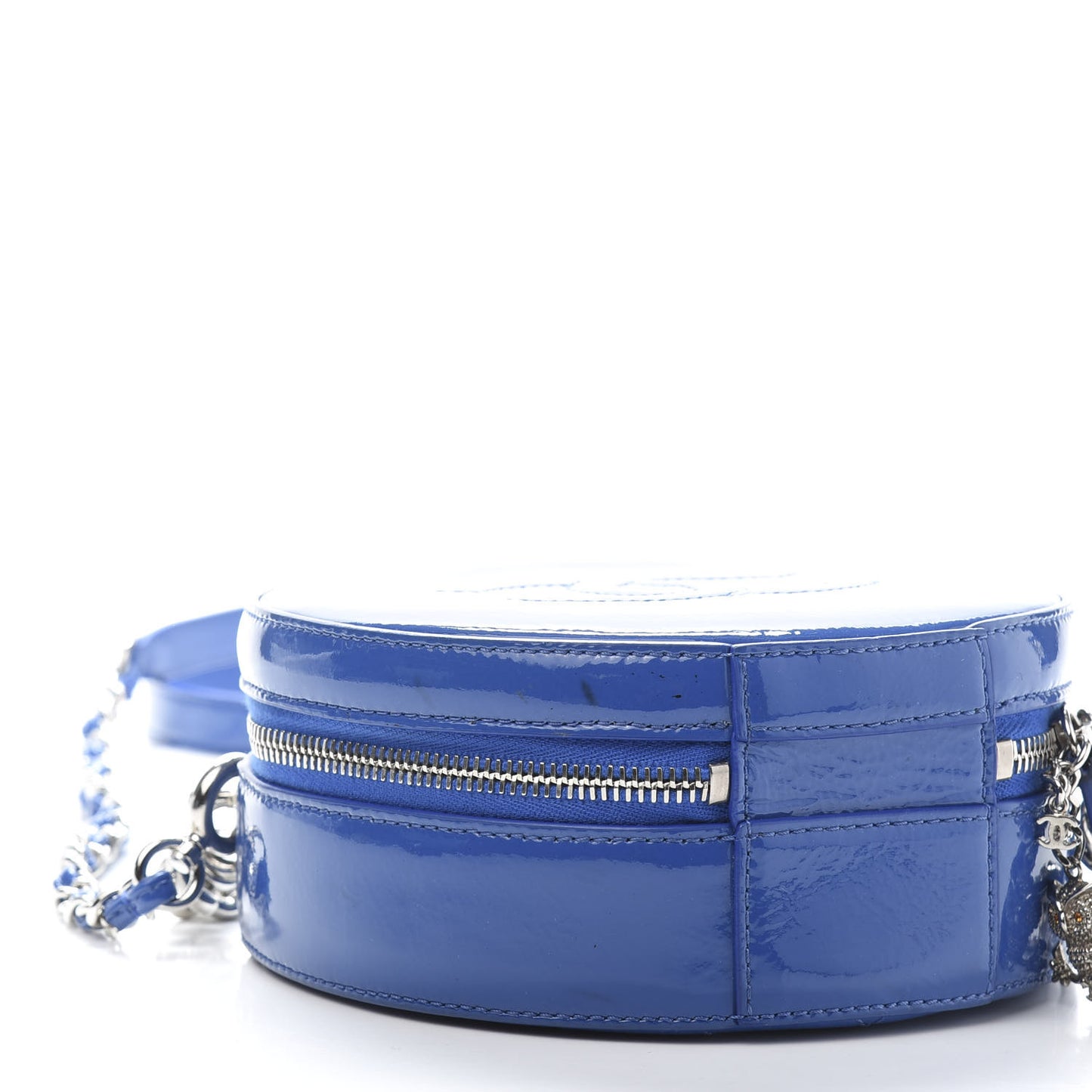 Patent Round As Earth Evening Bag Blue
