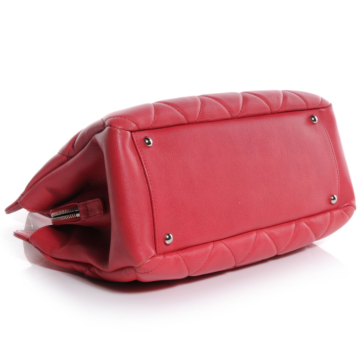 Soft Caviar Quilted CC Timeless Tote Fuchsia