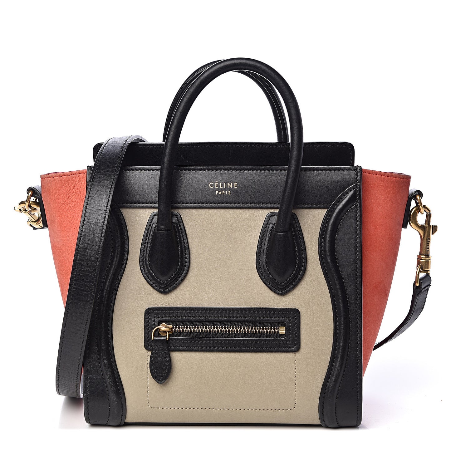 Smooth Calfskin Nano Tri-Color Luggage Beige