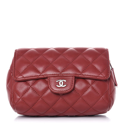 Chanel Lambskin Quilted Flap Cosmetic Case Red 1 of 7