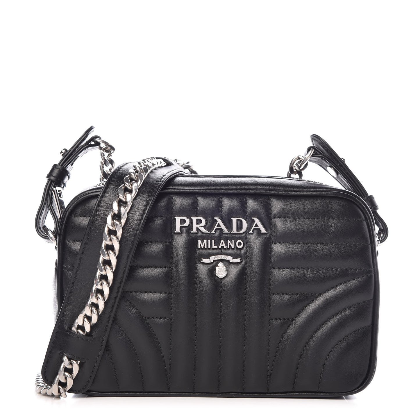 Soft Calfskin Diagramme Crossbody Bag Black