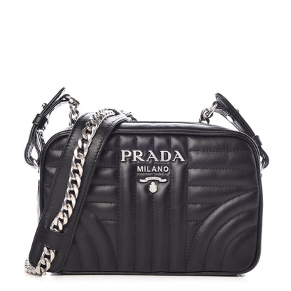 Prada Soft Calfskin Diagramme Crossbody Bag Black 1 of 8