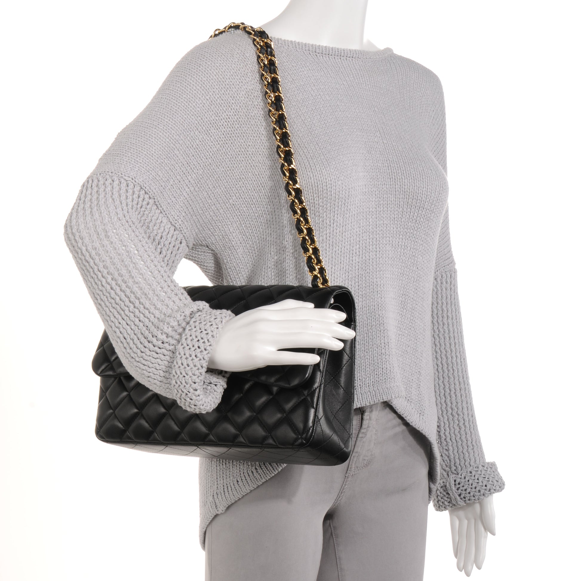 Chanel Lambskin Jumbo Double Flap Black 2 of 9