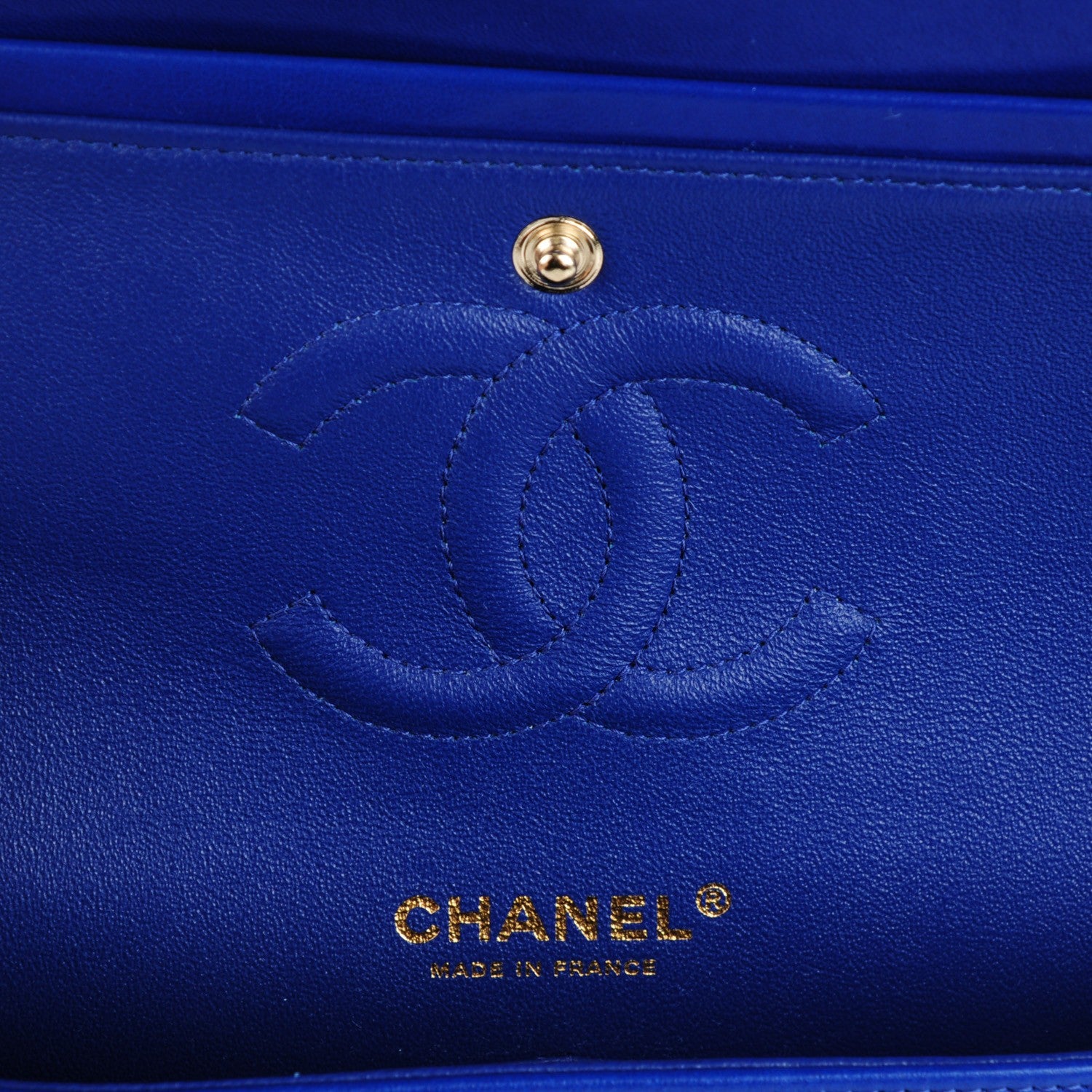 Chanel Lambskin Quilted Medium Double Flap Blue 6 of 8