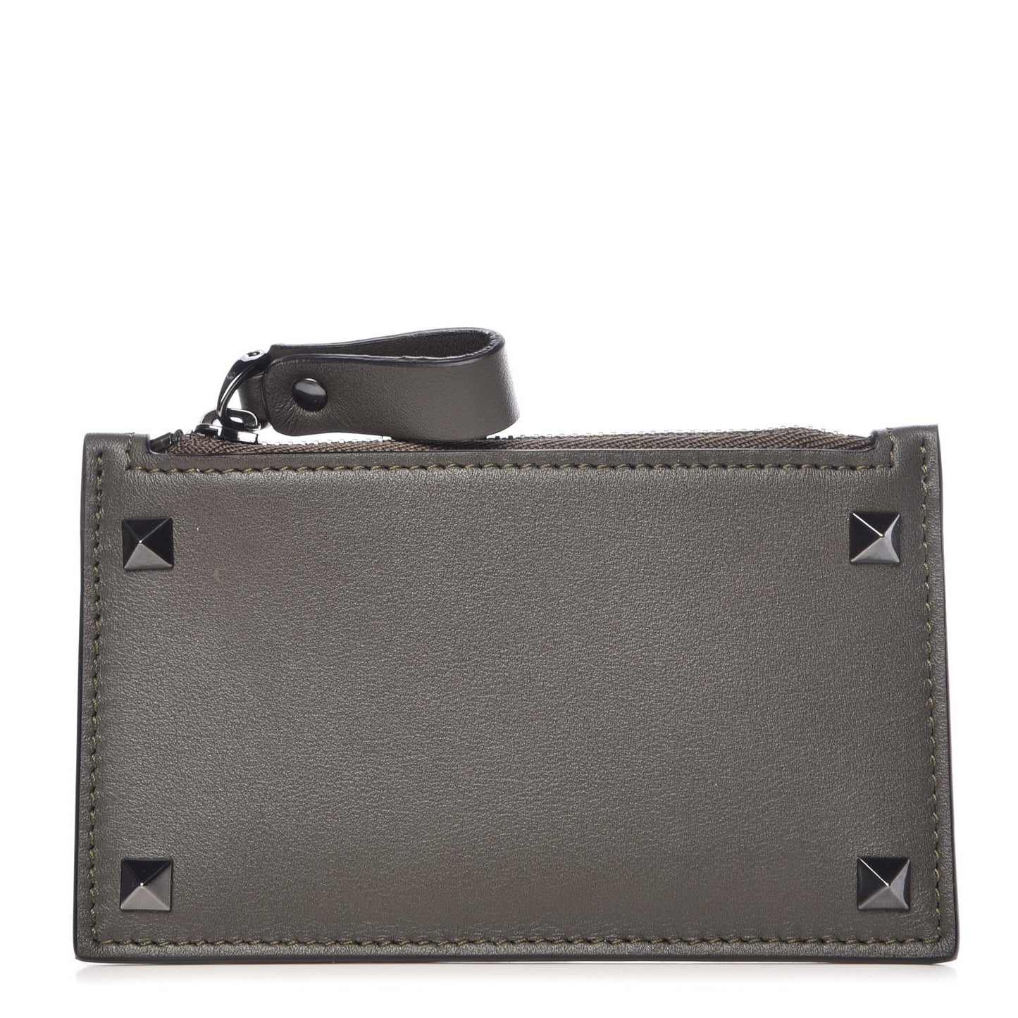 Vitello Rockstud Coin Case Card Holder Green