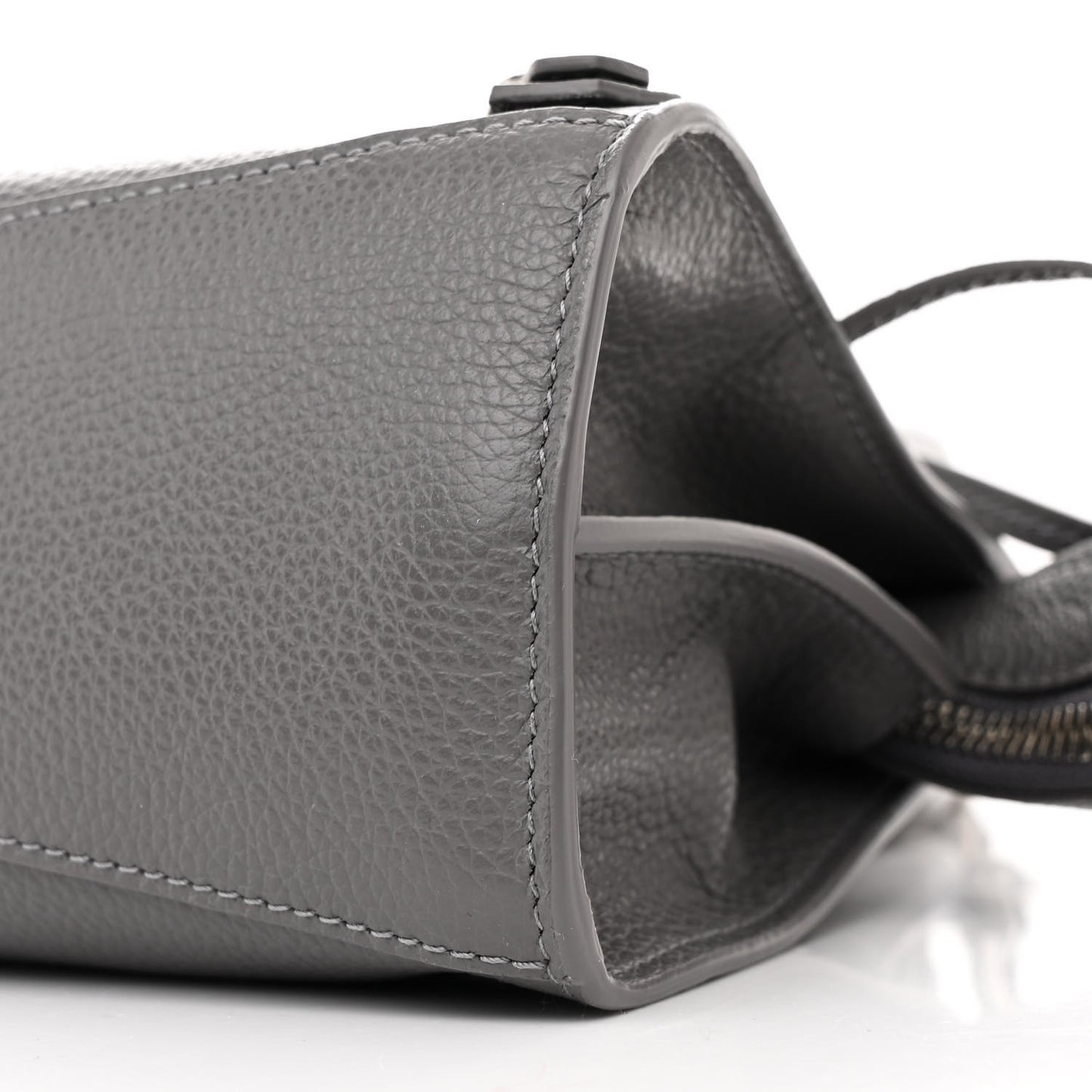 Grained Calfskin Neo Classic Silver Hardware Mini City Dark Grey
