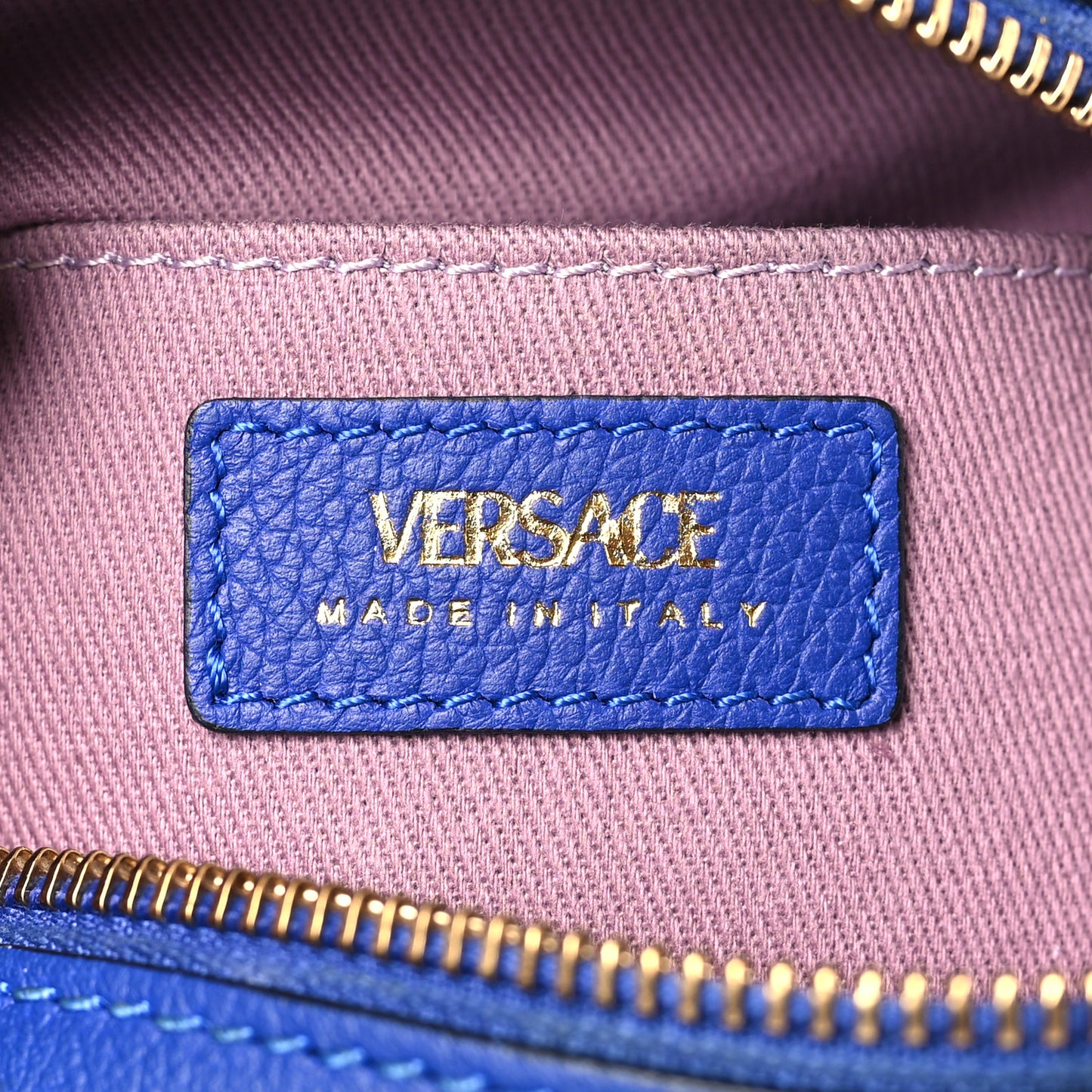Calfskin La Medusa Round Camera Bag Blue