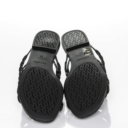 Hermes Rubber Chaine d'Ancre Nude Sandals 35 Black 5 of 9