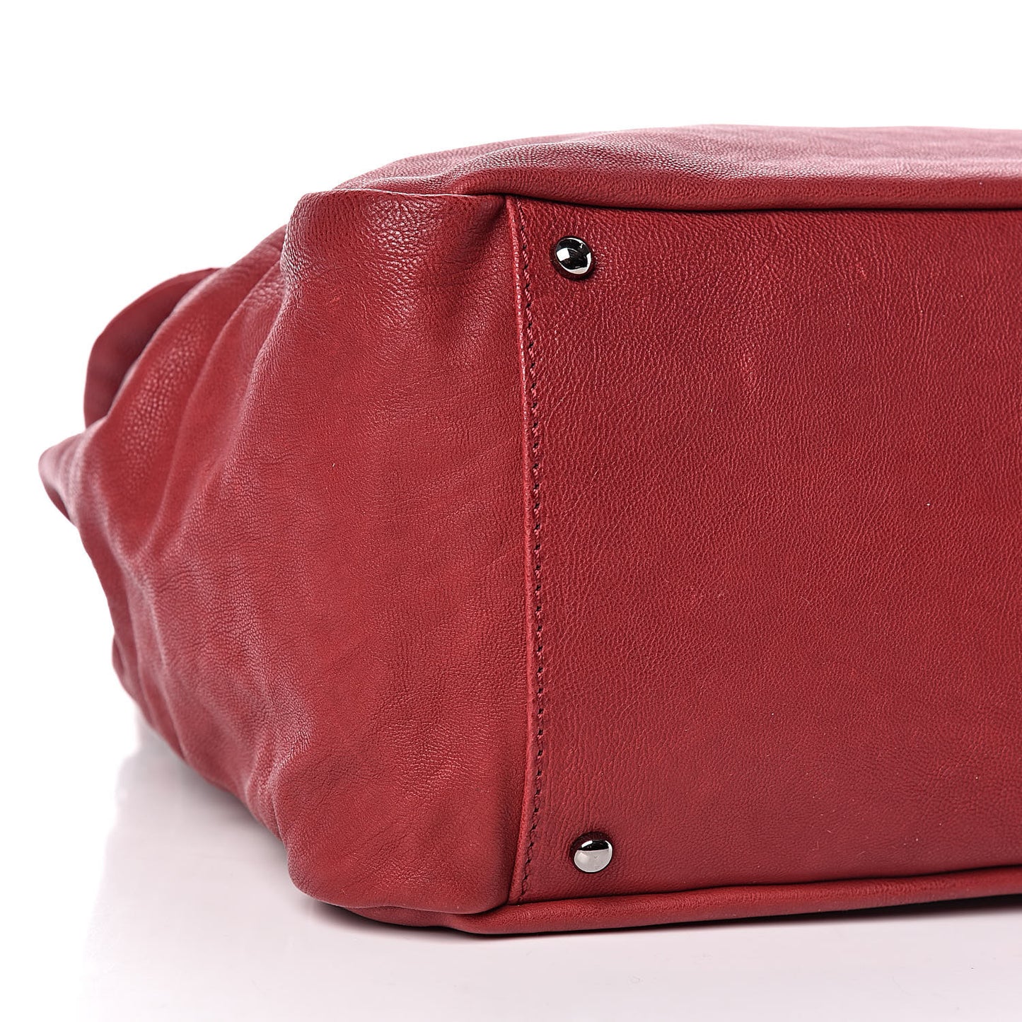 Calfskin Diamond Stitch Accordion Flap Light Bordeaux